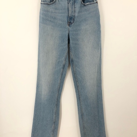 A&F 25/0r The 90s Straight Ultra High Rise Curve Love short slit ankle 0032 - Picture 2 of 11